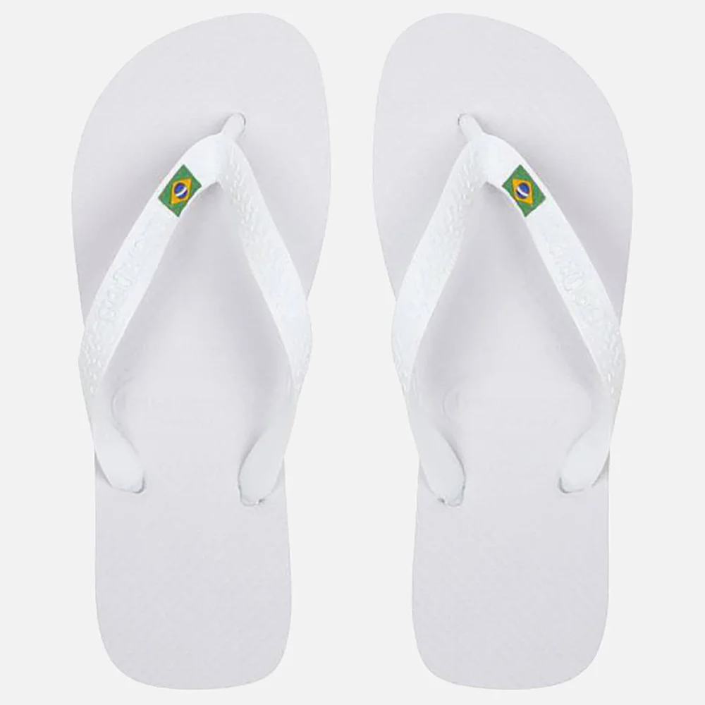 Havaianas Men's Brasil Logo Flip Flops - White - UK 1/2 Afbeelding 1