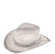 Metallic edge open weave Cowboy hat - One size - Silver Afbeelding 1