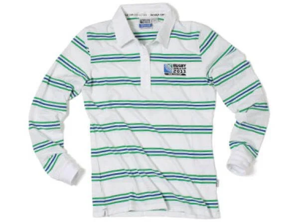 Rugby World Cup 3 Stripe Rugby Women's - White/Multi - 8 - White Multi Afbeelding 1