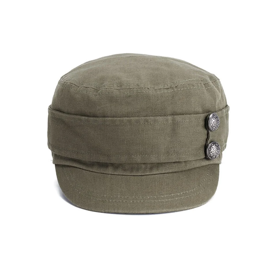 Boardman Bros Women’s Button Detail Porter’s Cap – Khaki - Kaki Afbeelding 1