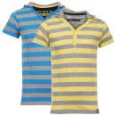 Mens Brave Soul 2 Pack Men's T-shirts - Turquoise/Yellow - S Afbeelding 1