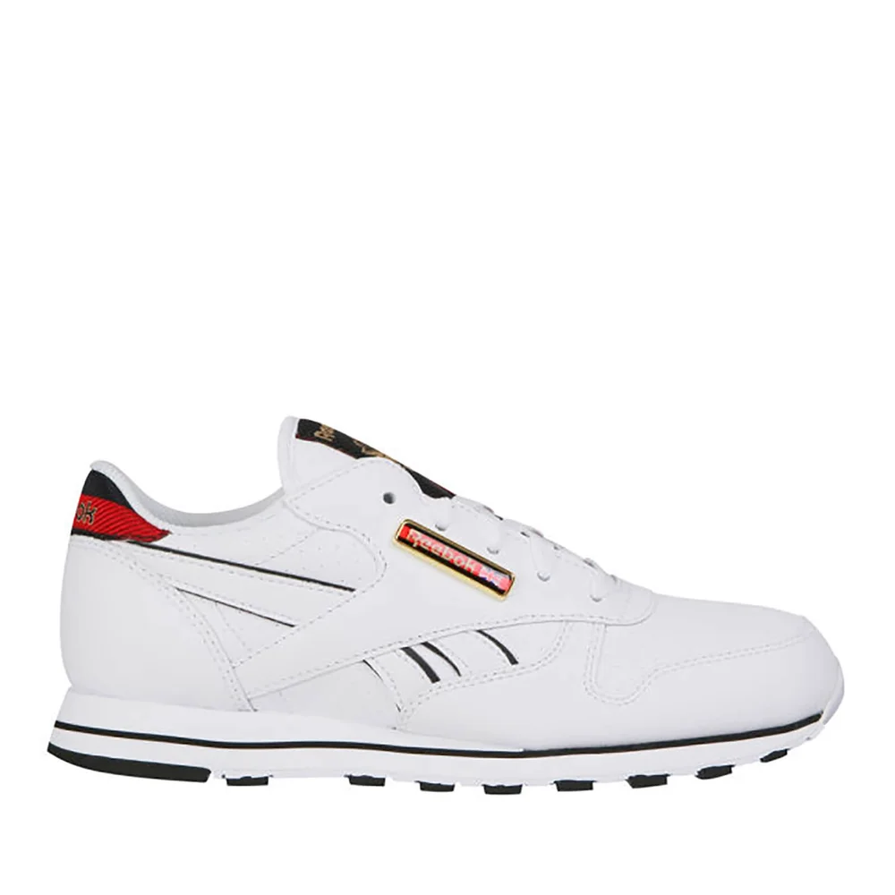 Reebok Classic Women's Leather Jacquard Trainer - White/Black - 3 - White/Black Afbeelding 1