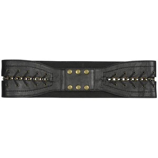 Religion Chain Detailed Waist Belt - One size - Zwart Afbeelding 1