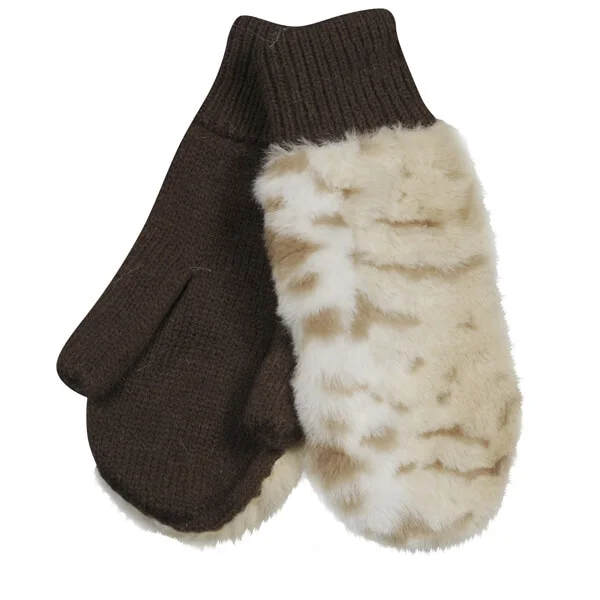 Fur Mitts - One size - Leopard Afbeelding 1