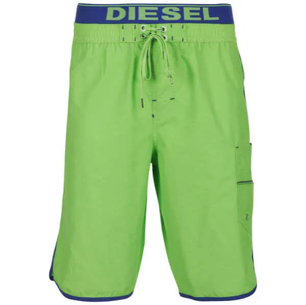 Diesel Men's Sparrow Swimwear Long Shorts - Green - S - Groen Afbeelding 1