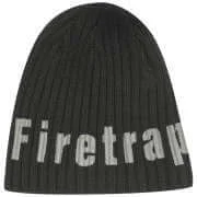 Firetrap Tic logo ribbed knit beanie - One size - Zwart Afbeelding 1