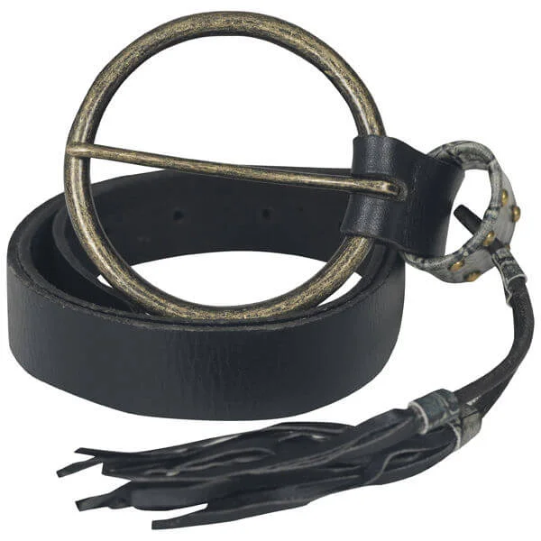 Firetrap Women's Blues Tassle Detail Leather Belt - Black - S Afbeelding 1