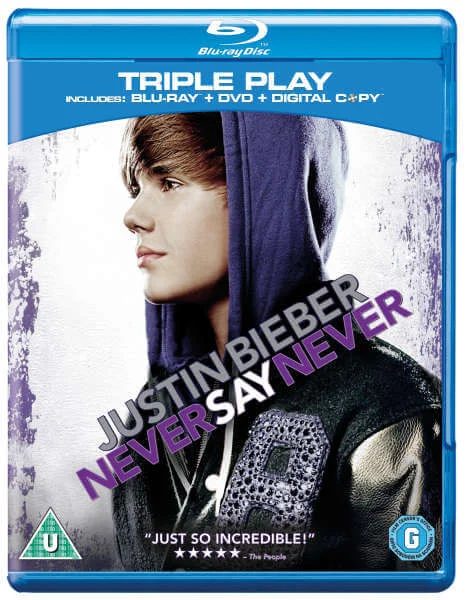 Justin Bieber: Never Say Never - Triple Play (Bevat Blu-Ray, DVD en Digital Copy) Afbeelding 1