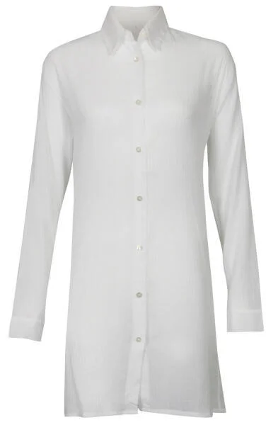 Chloe Women's Long Sleeve Shirt Dress - White - 10 - Wit Afbeelding 1