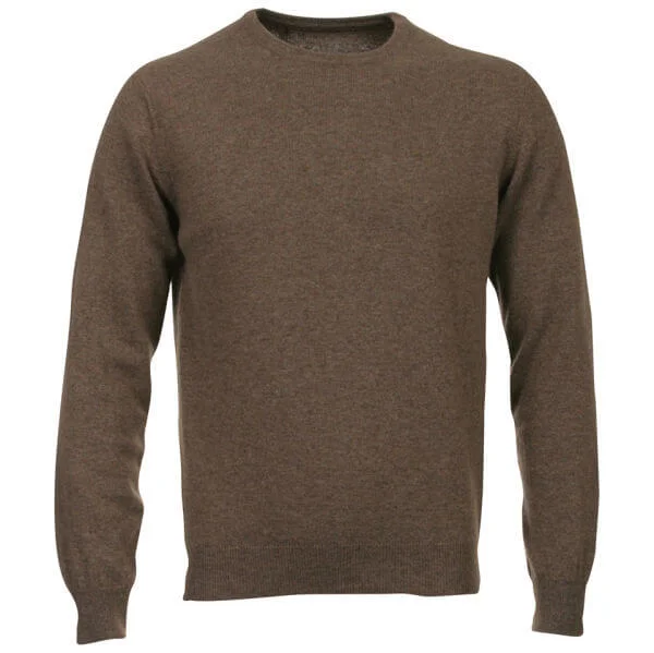 Romeo Gigli Men's Italian Crew Neck Cashmere Jumper - Brown - M - Brown Afbeelding 1