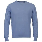 Romeo Gigli Men's Italian Crew Neck Cashmere Jumper - Sky - M - Sky Blue Afbeelding 1