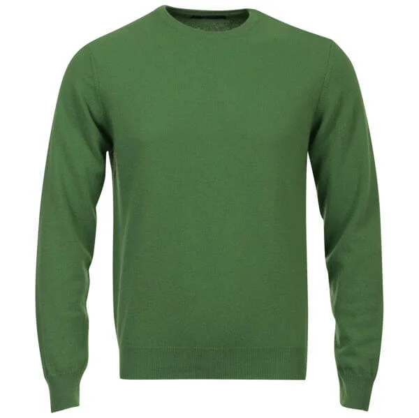 Romeo Gigli Men's Italian Crew Neck Cashmere Jumper - Green - M - Groen Afbeelding 1