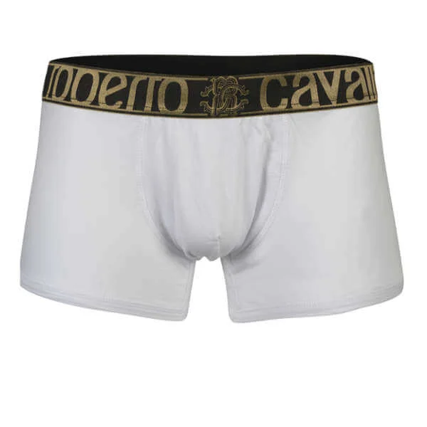 Roberto Cavalli Mens Contrast Boxer - Wit - XS - Wit Afbeelding 1
