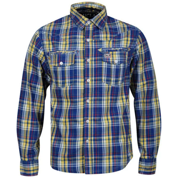 UCLA Men's Aguilar Check Shirt - Yellow Check - S - Geel Afbeelding 1