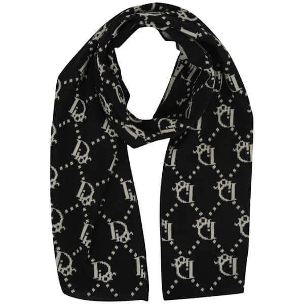 Christian Dior Women's Luxury Wool Scarf - Black Afbeelding 1