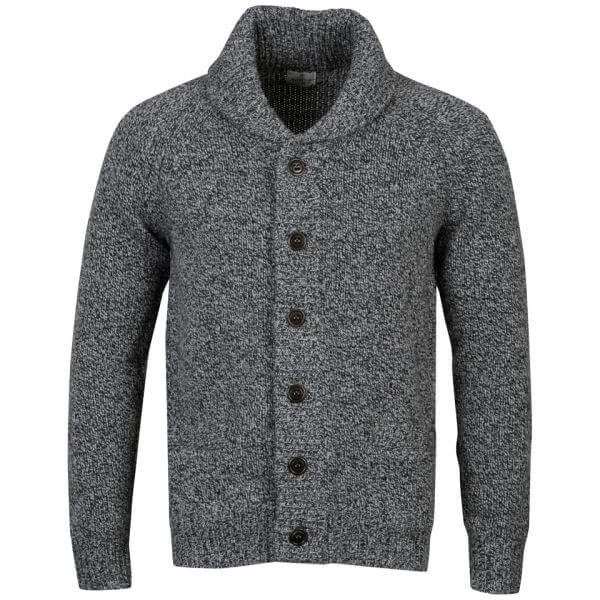 Hartford Men's Shawl Salt and Pepper Knit Cardigan - Grey Multi - S - Grijs Afbeelding 1