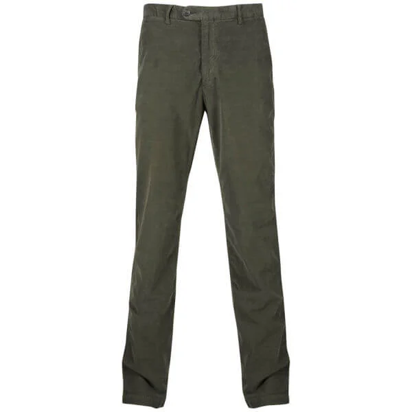 Hartford Men's Toby Slim Fit Cord Trousers - Olive - 30R - Groen Afbeelding 1