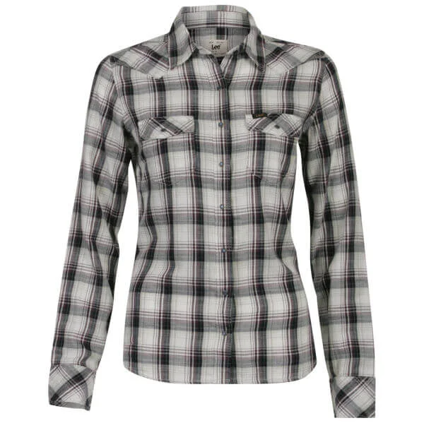 Lee Women's Slim Western Check Shirt - Navy Multi - XS - Navy Multi Afbeelding 1