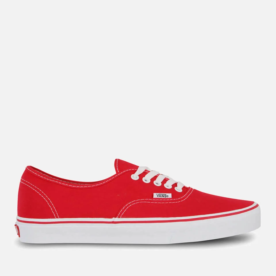 Vans Authentic Canvas Trainers - Red - UK 3 - Rood Afbeelding 1