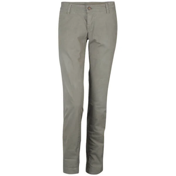 Pepe Women's Maurice Slim Leg Twill Trouser - Stone Green - 26 - Groen Afbeelding 1