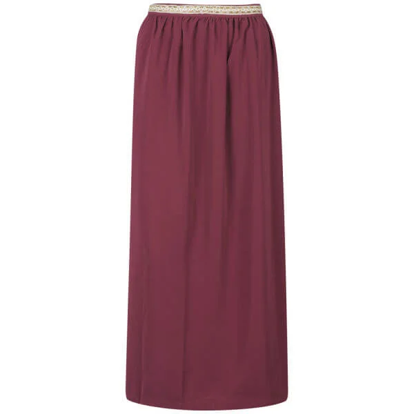 byJAM Women's Amy Braid Detail Midi Skirt - Purple - S - Navy blauw Afbeelding 1