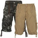 Brave Soul Men's Louis and Louis Camo 2-Pack Shorts - Stone/Charcoal Camo - S - Stone/Charcoal Afbeelding 1