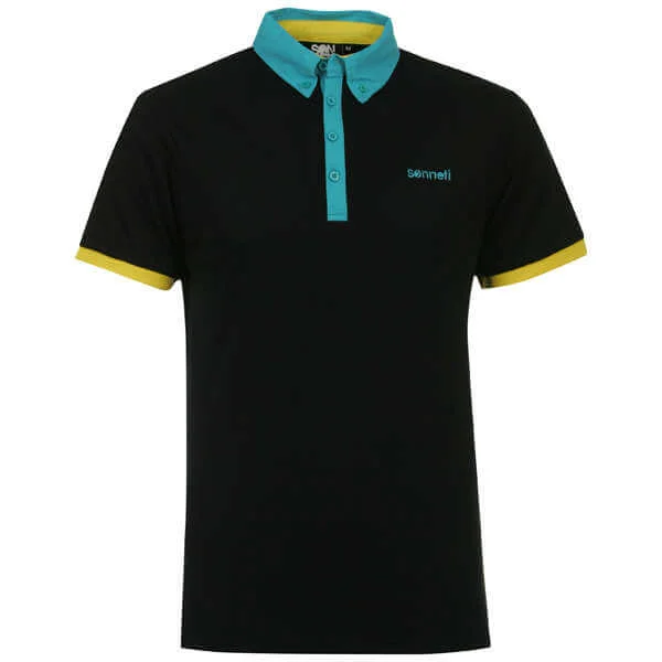 Sonneti Men's Contrast Polo Shirt - Black - S - Zwart Afbeelding 1