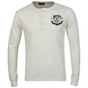 Jack & Jones Men's Vintage Applique Henley Top - Cream - S - beige Afbeelding 1