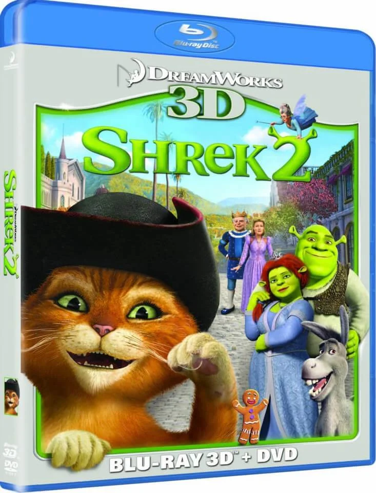Shrek 2 3D (3D Blu-Ray, 2D Blu-Ray en DVD) Afbeelding 1