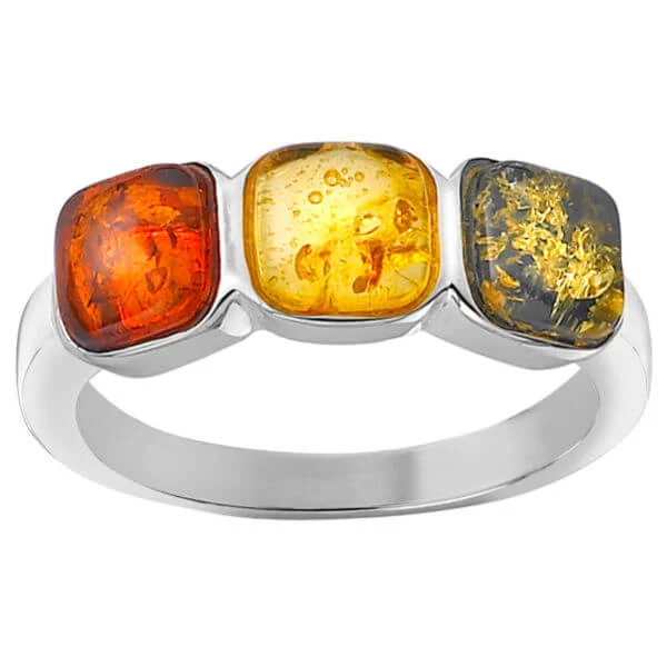 Amber Triple Coloured Jewel Ring - J Afbeelding 1