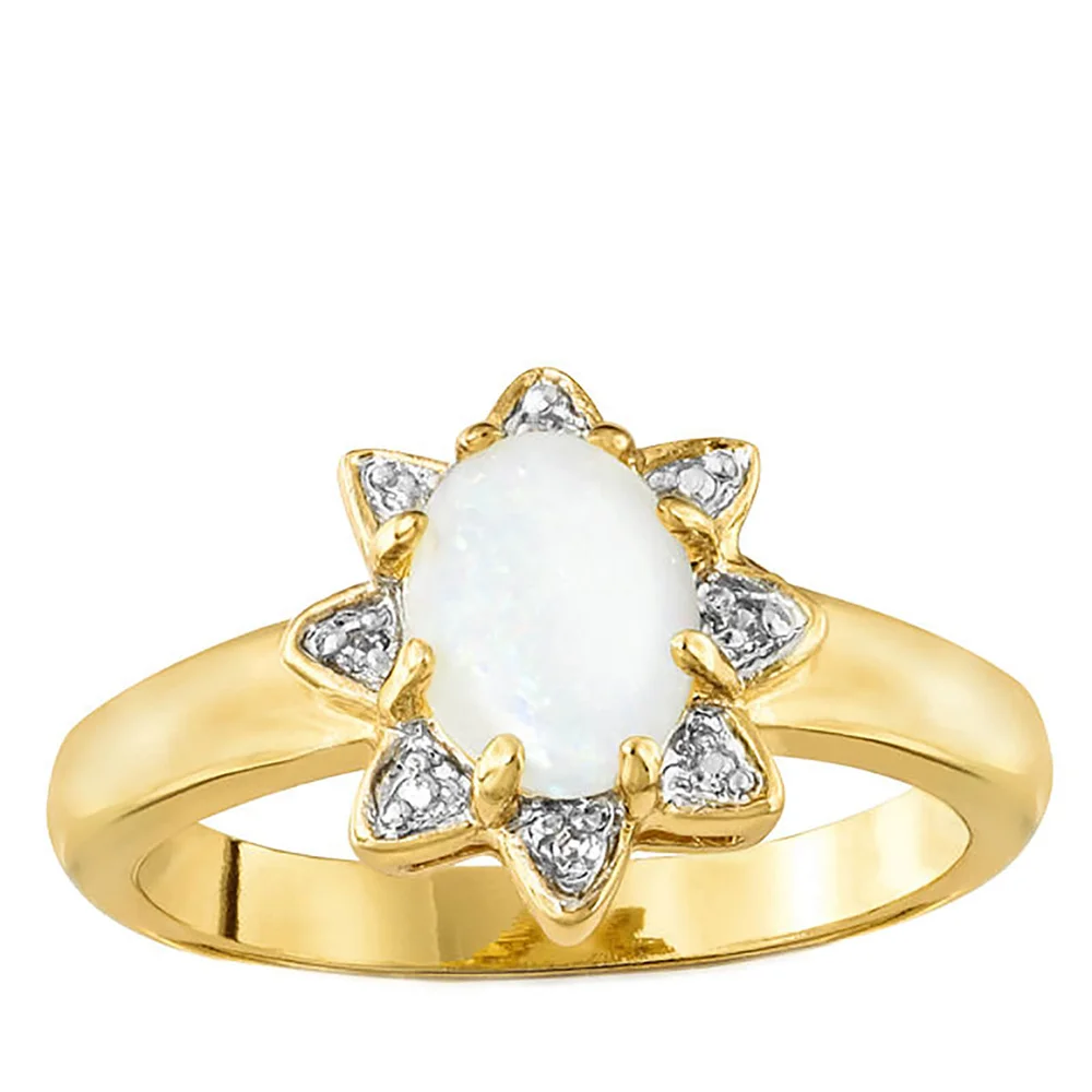 Gold Plated Opal Star Ring - J Afbeelding 1
