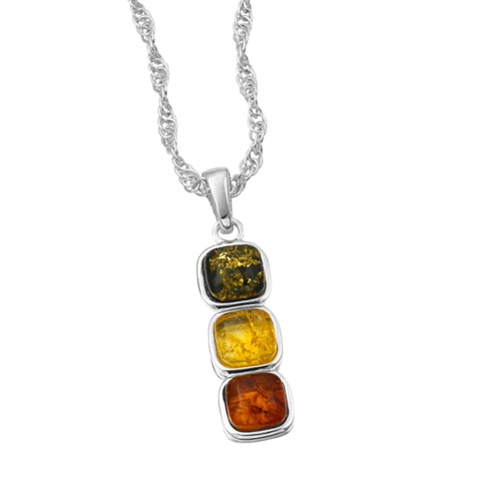 Amber Drop Coloured Gem Pendant - One size Afbeelding 1