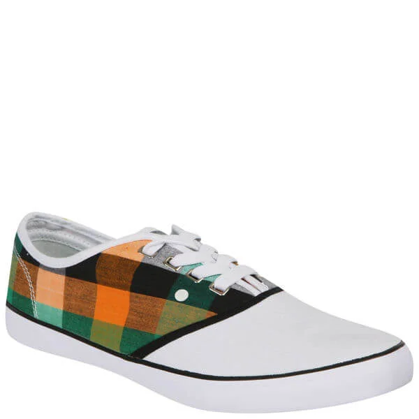 Boxfresh Men's Bobon Pumps - Green & Orange Check/White - 6 - Green & Orange Check/White Afbeelding 1