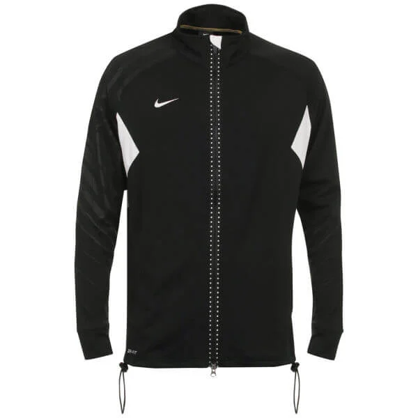 Nike Men's Dri-FIT Warm-up Jacket - Black/White - S - Black/White Afbeelding 1