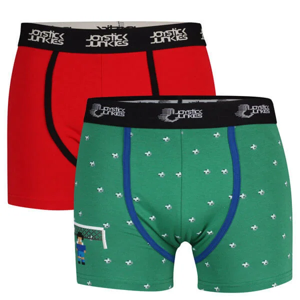 Joystick Junkies Men's 2-Pack Trunks - Green/Red - S - Groen/Rood Afbeelding 1