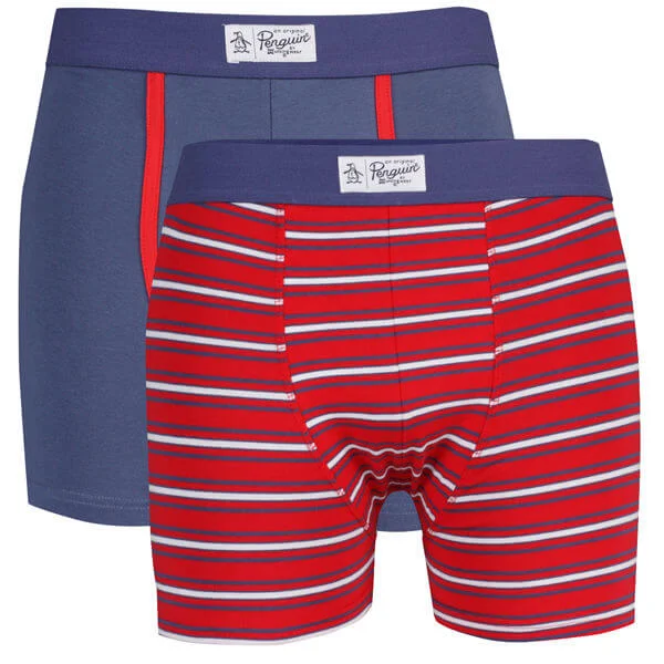 Original Penguin Men's 2-Pack Trunks - Red Stripe/Blue - S - Red Stripe/Blue Afbeelding 1