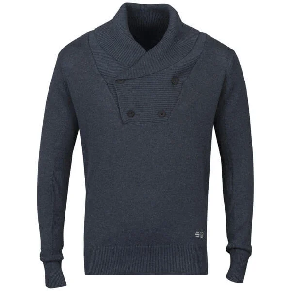 Crosshatch Men's Nareso Jumper - Navy Marl - S - Navy Marl Afbeelding 1