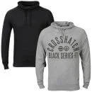 Crosshatch Men's Quang/Old School 2-Pack Cowl Neck - Black/Grey Marl - S - Black/Grey Marl Afbeelding 1