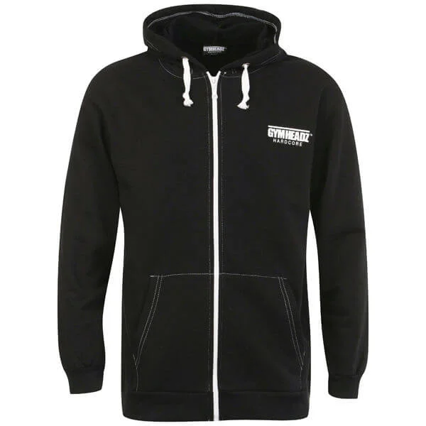 Gymheadz Men's Hardcore Hooded Jacket - Black - S - Zwart Afbeelding 1
