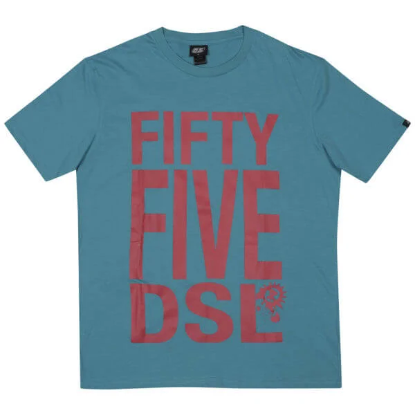 55DSL Men's Fifty Five Print T-Shirt - Turquoise - XXL - Turquoise Afbeelding 1