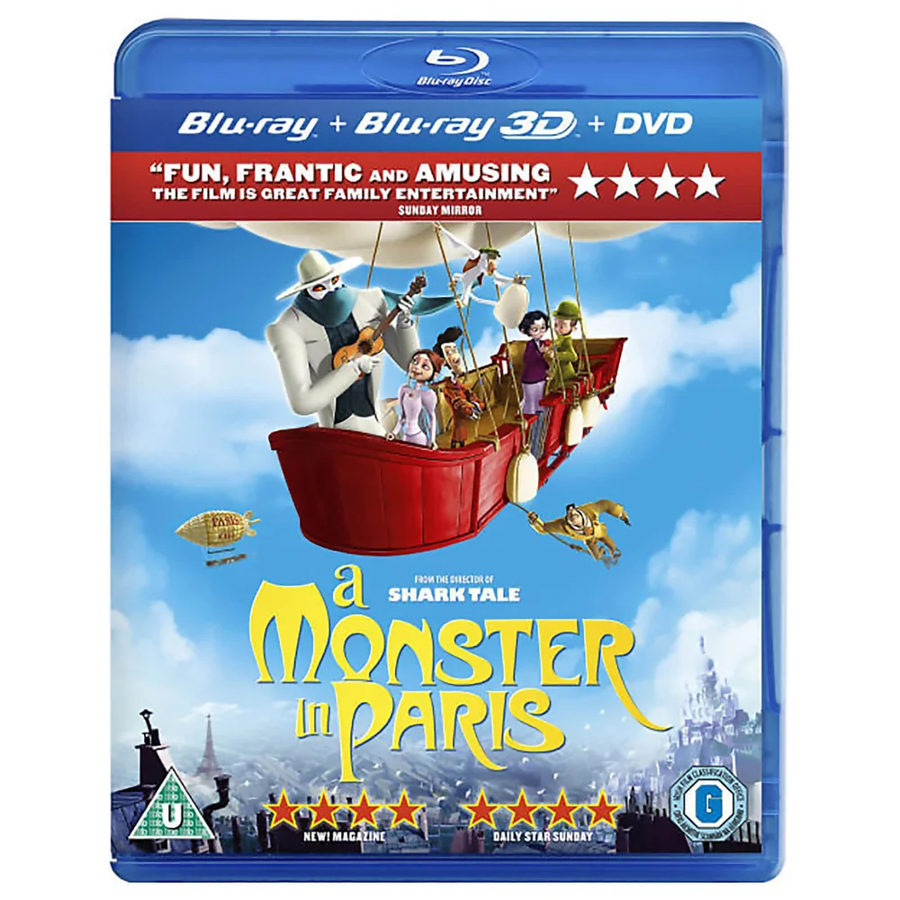 A Monster in Paris 3D (3D Blu-Ray, 2D Blu-Ray en DVD) Afbeelding 1