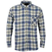 Brave Soul Men's Bate Long Sleeve Shirt - Ecru - S - Ecru Afbeelding 1