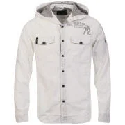 Brave Soul Men's Division Hooded Shirt - White - S - Wit Afbeelding 1