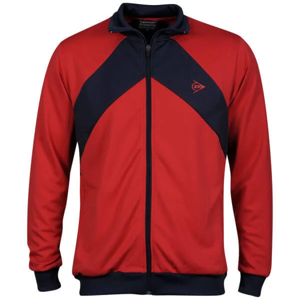 Dunlop Men's Play Tech Knitted Jacket - Red/Navy - S - Red/Navy Afbeelding 1