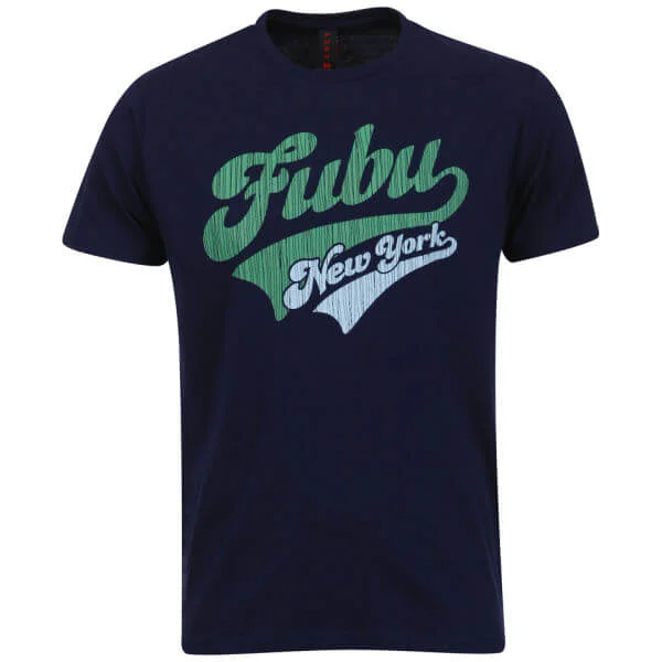 FUBU Men's Vintage New York T-shirt - Navy - S - Navy blauw Afbeelding 1