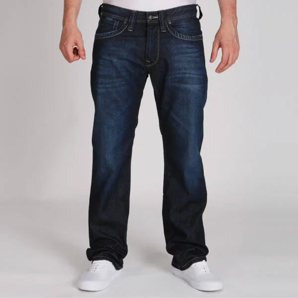 Pepe Men's Kingston Straight Leg Jeans - Dark Ocean Blue Wash - 30S - Dark Ocean Blue Wash Afbeelding 1