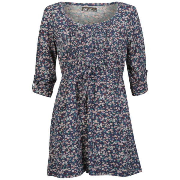 Brave Soul Women's Zahra Floral Dress - Indigo/Pink - S - Indigo Afbeelding 1