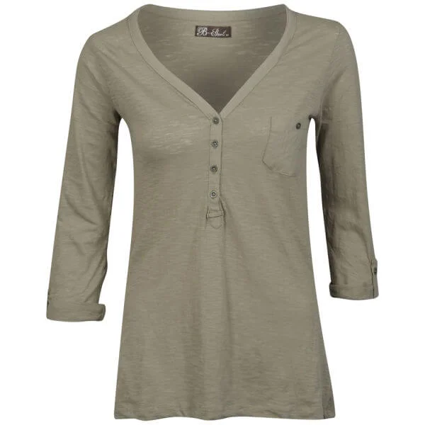 Brave Soul Women's Laila Button Top - Taupe - S - Taupe Afbeelding 1