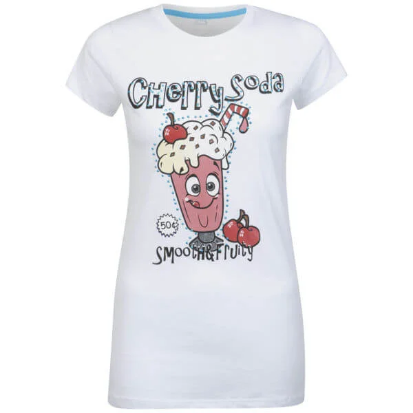 Brave Soul Women's Shake T-Shirt - White/Hawaii Blue - S - Wit Afbeelding 1
