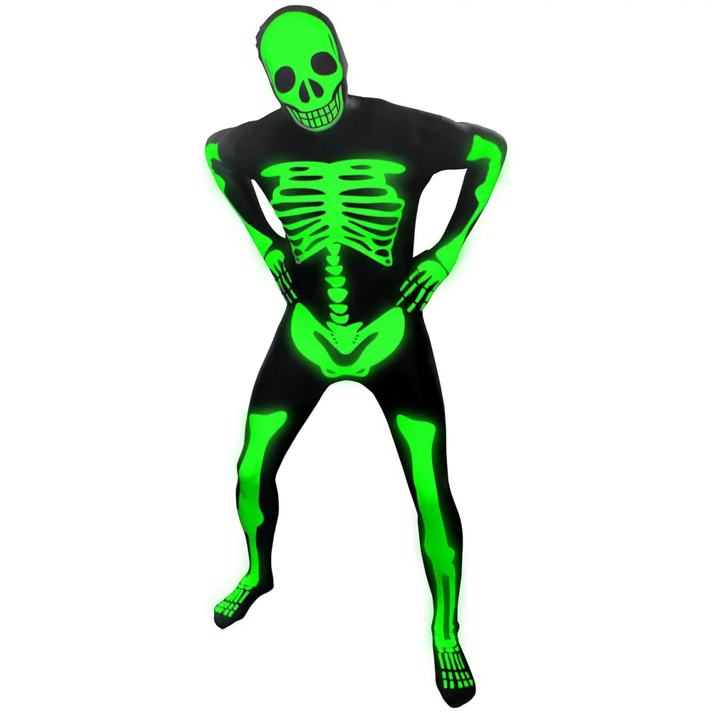 Morphsuit Glow in the Dark Skelet - Volwassene - M Afbeelding 1
